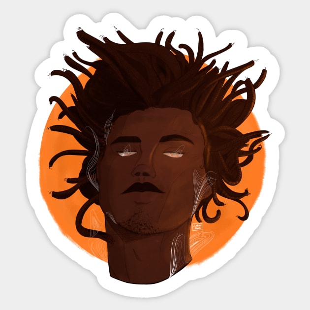 Black Medusa Sticker by cavaleiroiris